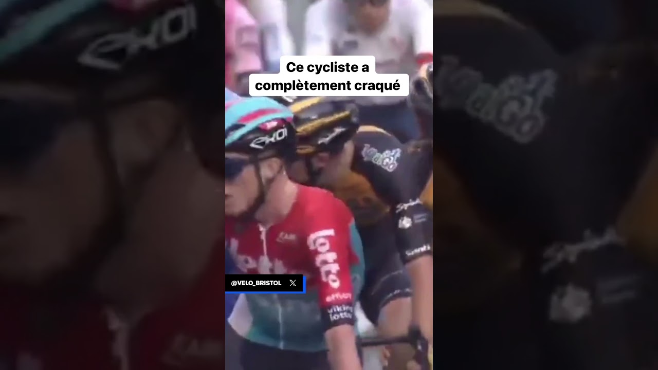 Ce cycliste met une énorme claque à un concurrent #shorts #cycling #cyclisme