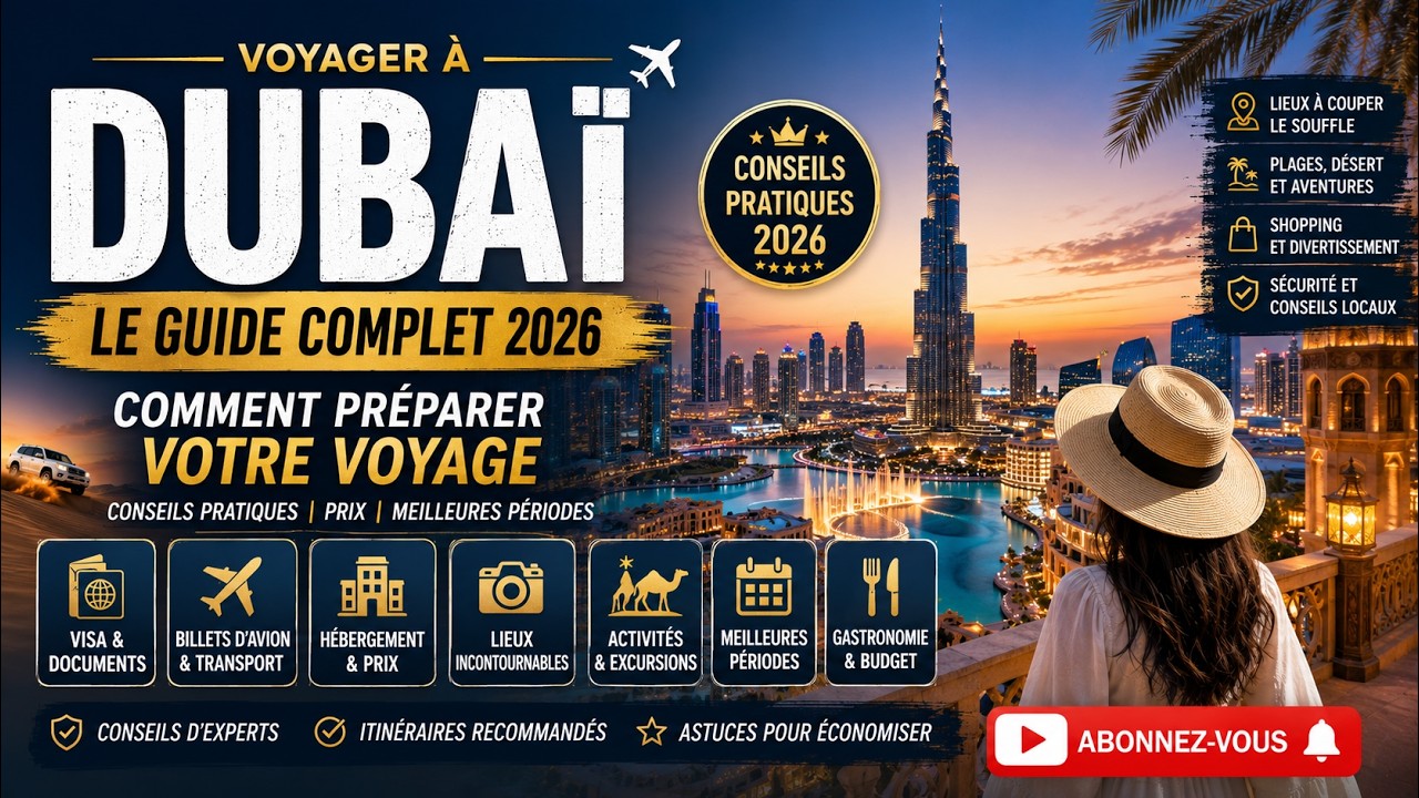 🔴Voyager à Dubaï 2026 : visa, prix, tourisme, hébergement et meilleures saisons idéales