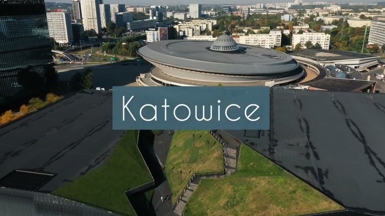 Katowice Spodek and famous Gwiazdy housing estate