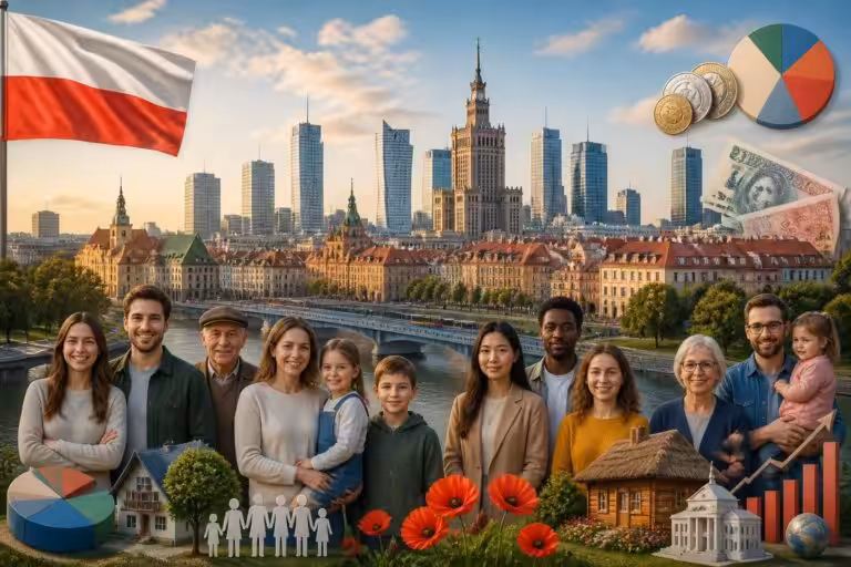Carte d&rsquo;identité de la Pologne : population et chiffres clés